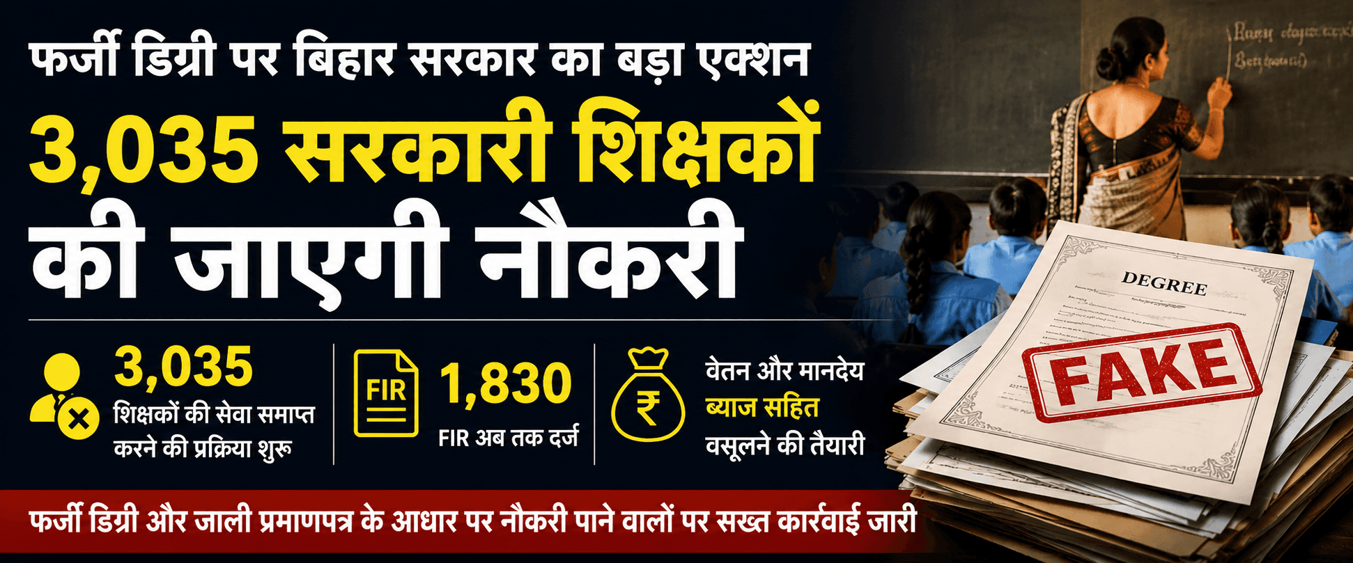 मुन्नाभाई MBBS के बाद अब बिहार के 'फर्जी मास्टर साहब': बिना कॉलेज गए बांट रहे थे ज्ञान!
